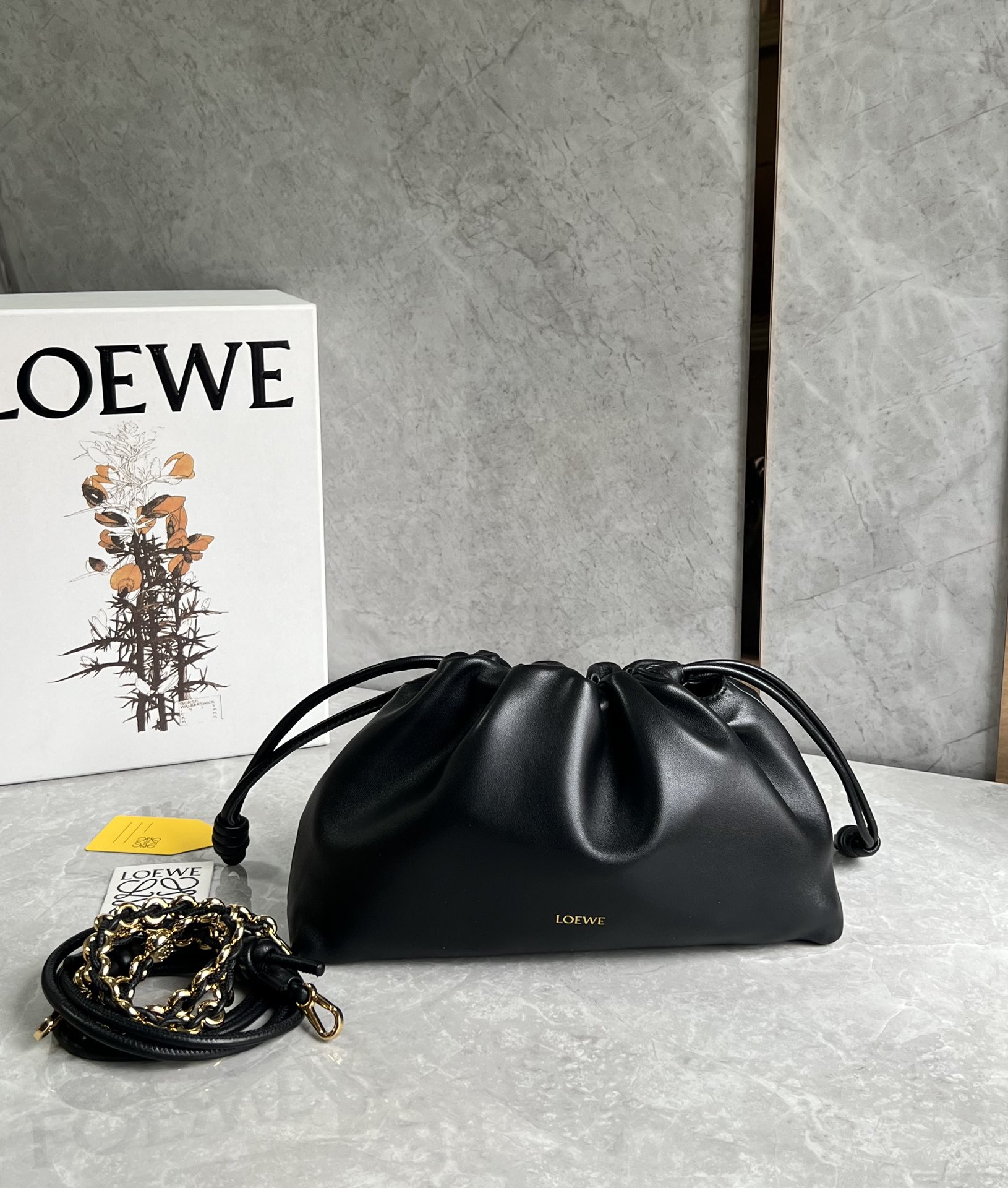 Loewe Medium Flamenco Purse in Mellow Nappa Lambskin Black